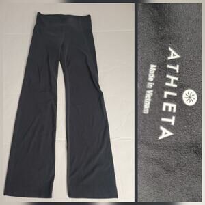 Athleta Yoga Pants SZ Small Powervita Straight Leg High Rise Black 869035